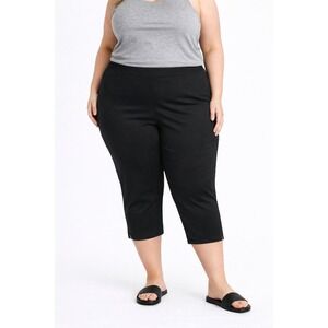 NWT Terra &‎ Sky Pull on Capri Pants Black 4x Plus Stretch Women's